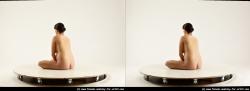 Nude Woman White Sitting poses - ALL Pregnant long brown Sitting poses - simple 3D Stereoscopic poses Pinup